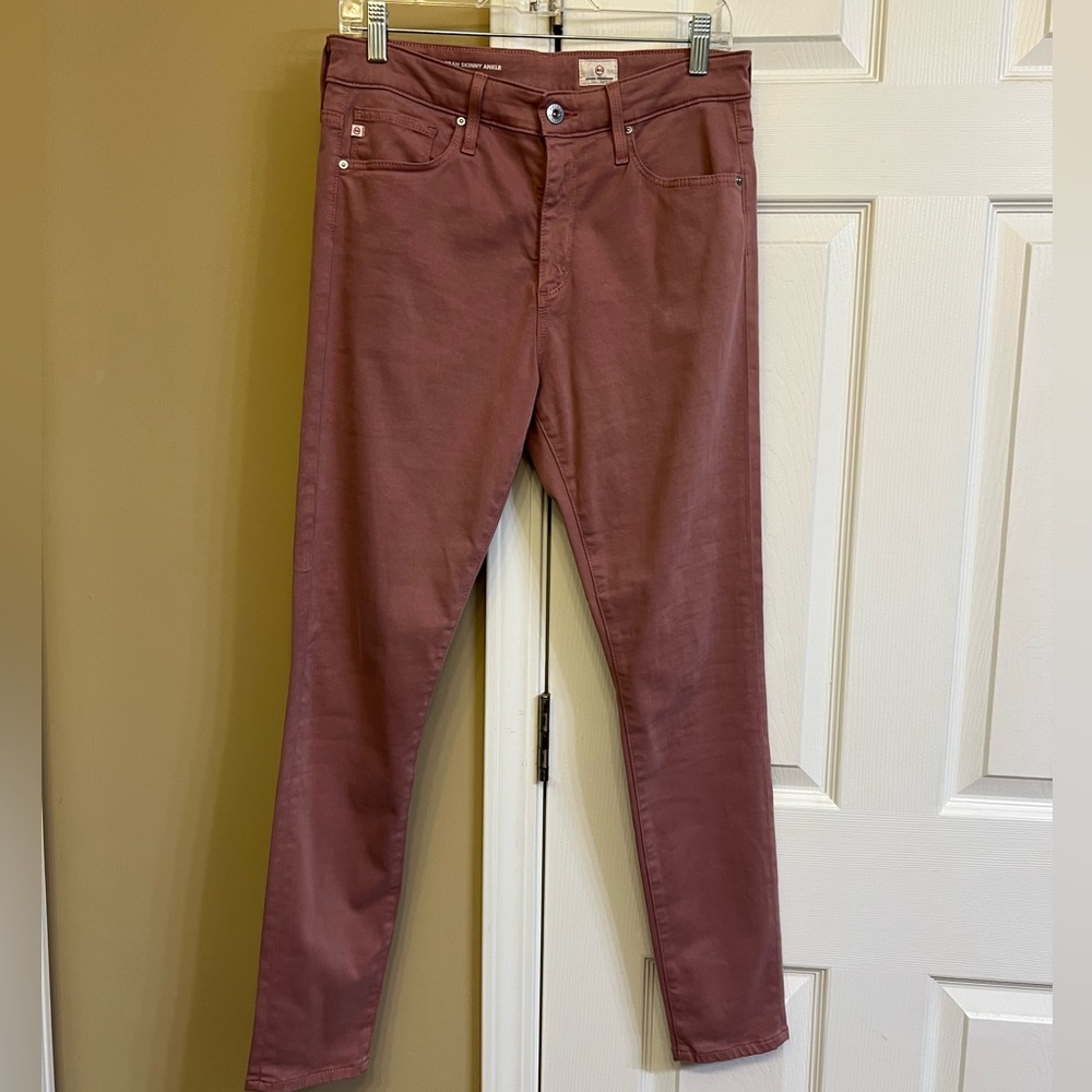 Adriano Goldschmied Mauve The Farrah Skinny Ankle high rise pants, EUC, stretchy